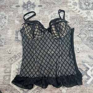 Sophie b. Elegant Black Mesh Bustier sz small